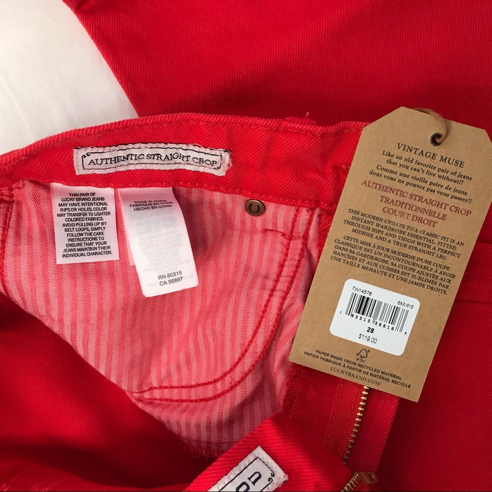 Lucky Brand Jeans Authentic Straight Crop NWT - Picture 7 of 9